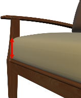 Measure THICKNESS of cushion